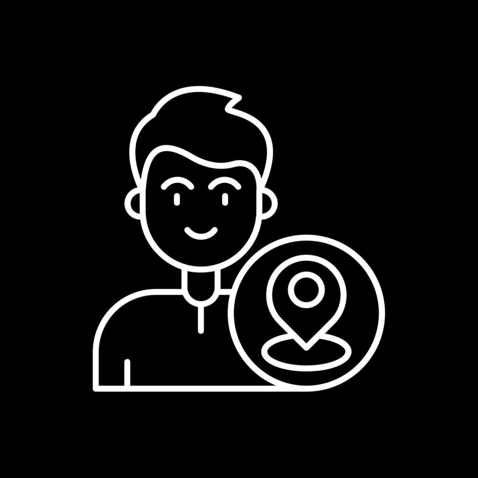 Location Line Inverted Icon vector