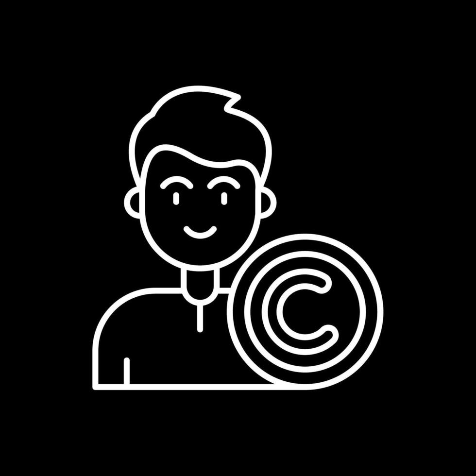 Copyright Line Inverted Icon vector