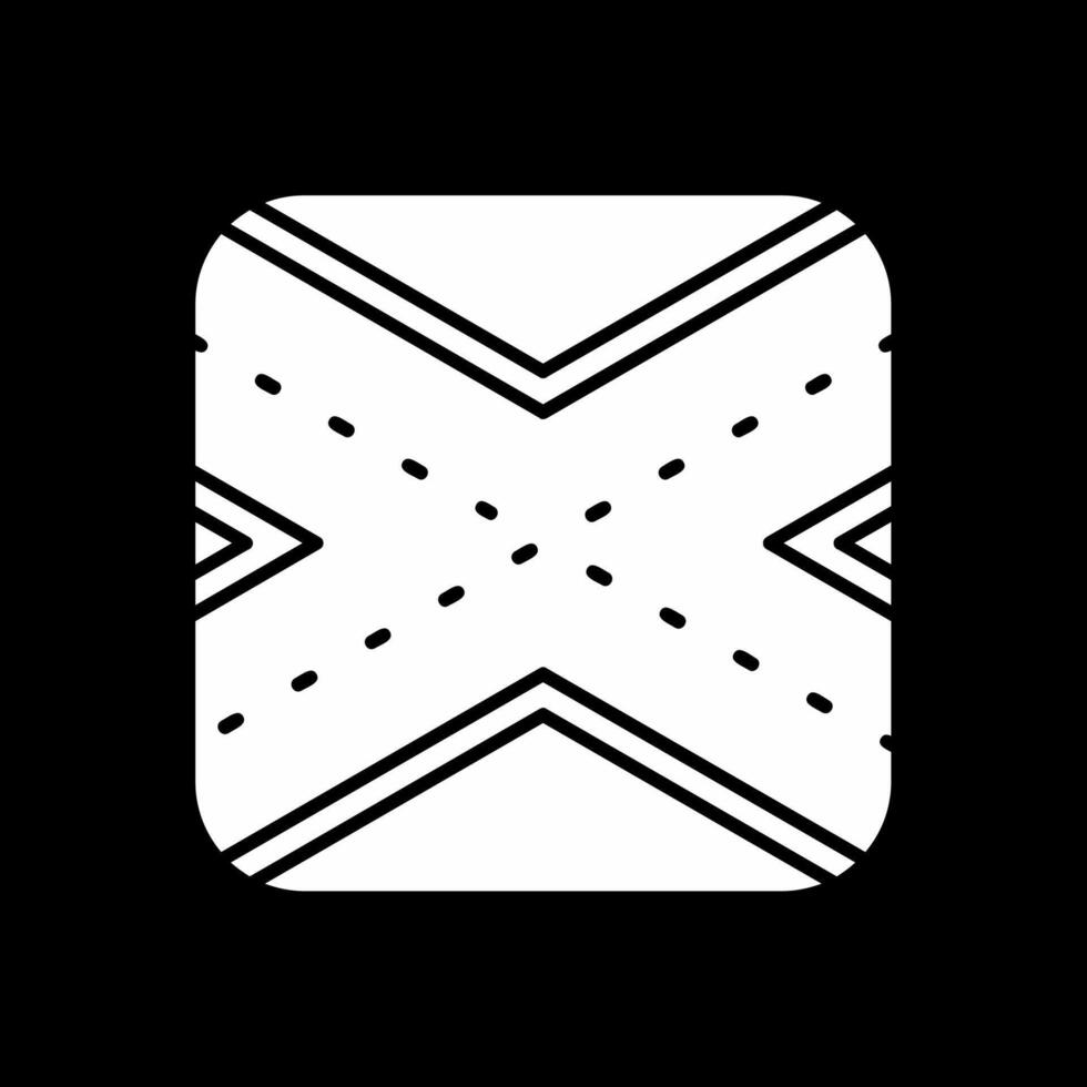 Runway Glyph Inverted Icon vector