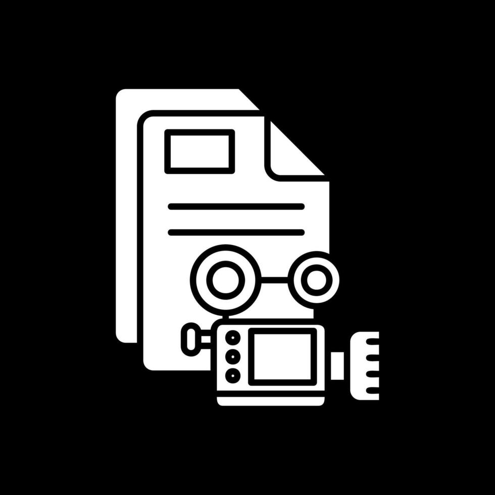 Video Glyph Inverted Icon vector