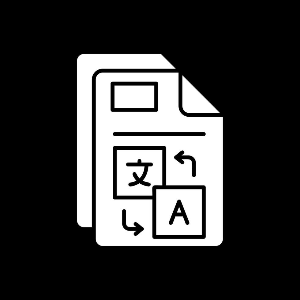 Translate Glyph Inverted Icon vector
