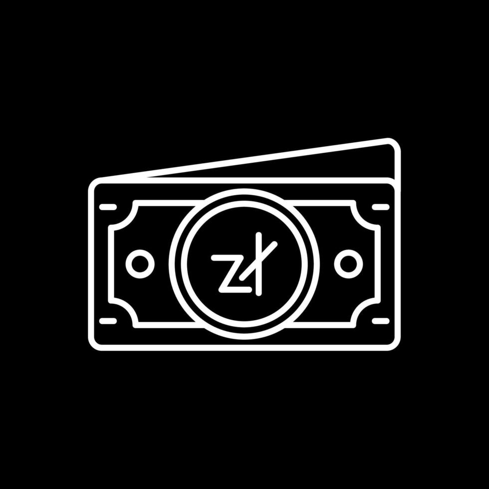 Zloty Line Inverted Icon vector