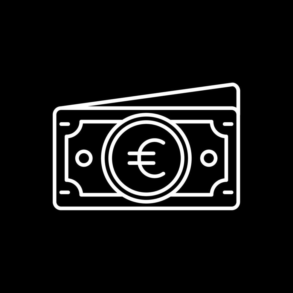 euro línea invertido icono vector