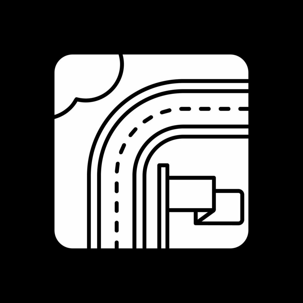 Destination Glyph Inverted Icon vector