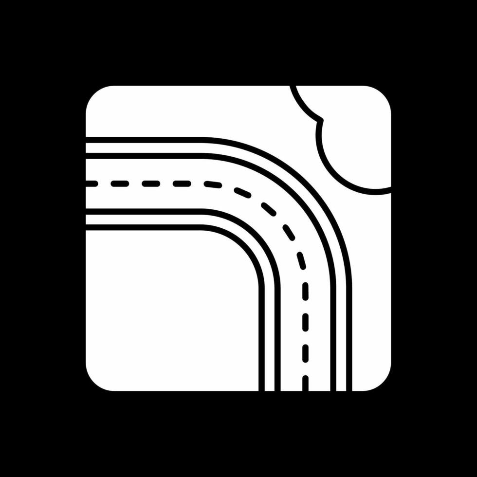 Highway Glyph Inverted Icon vector