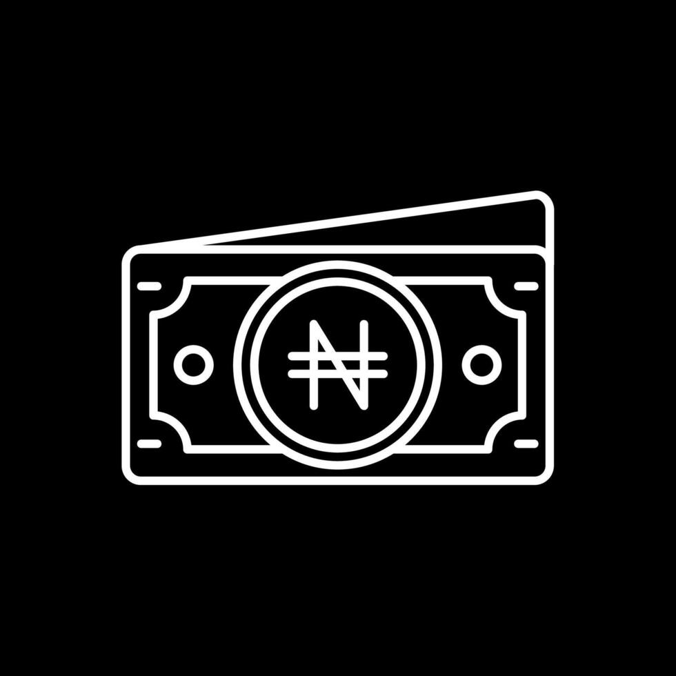 Naira Line Inverted Icon vector