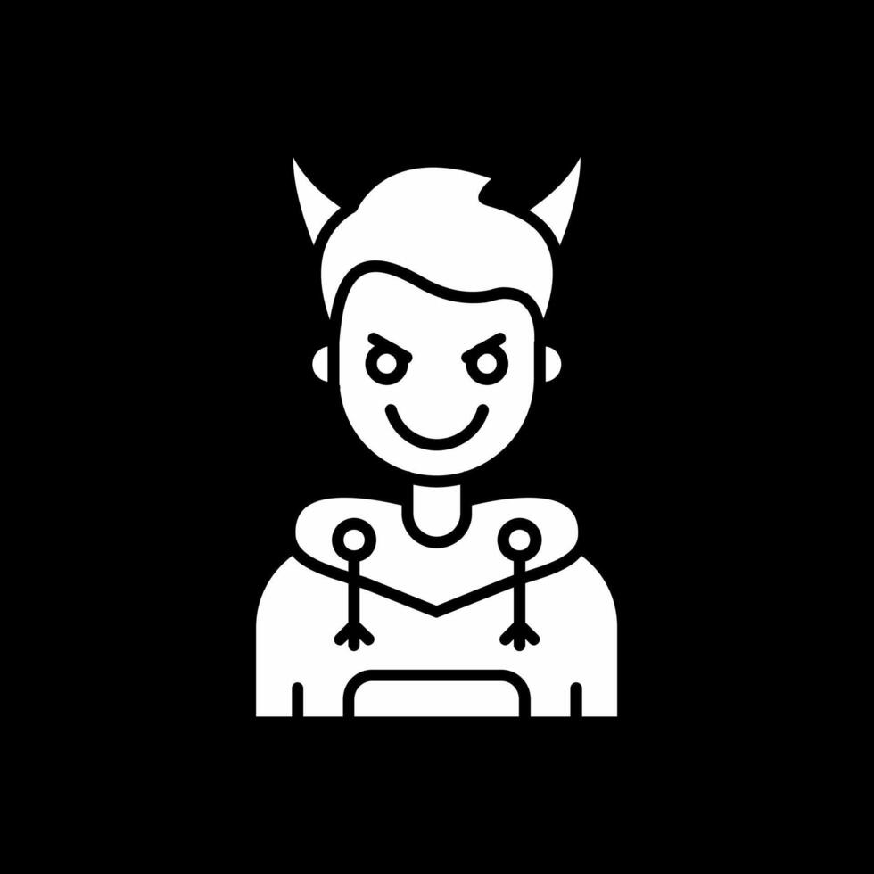 Demon Glyph Inverted Icon vector