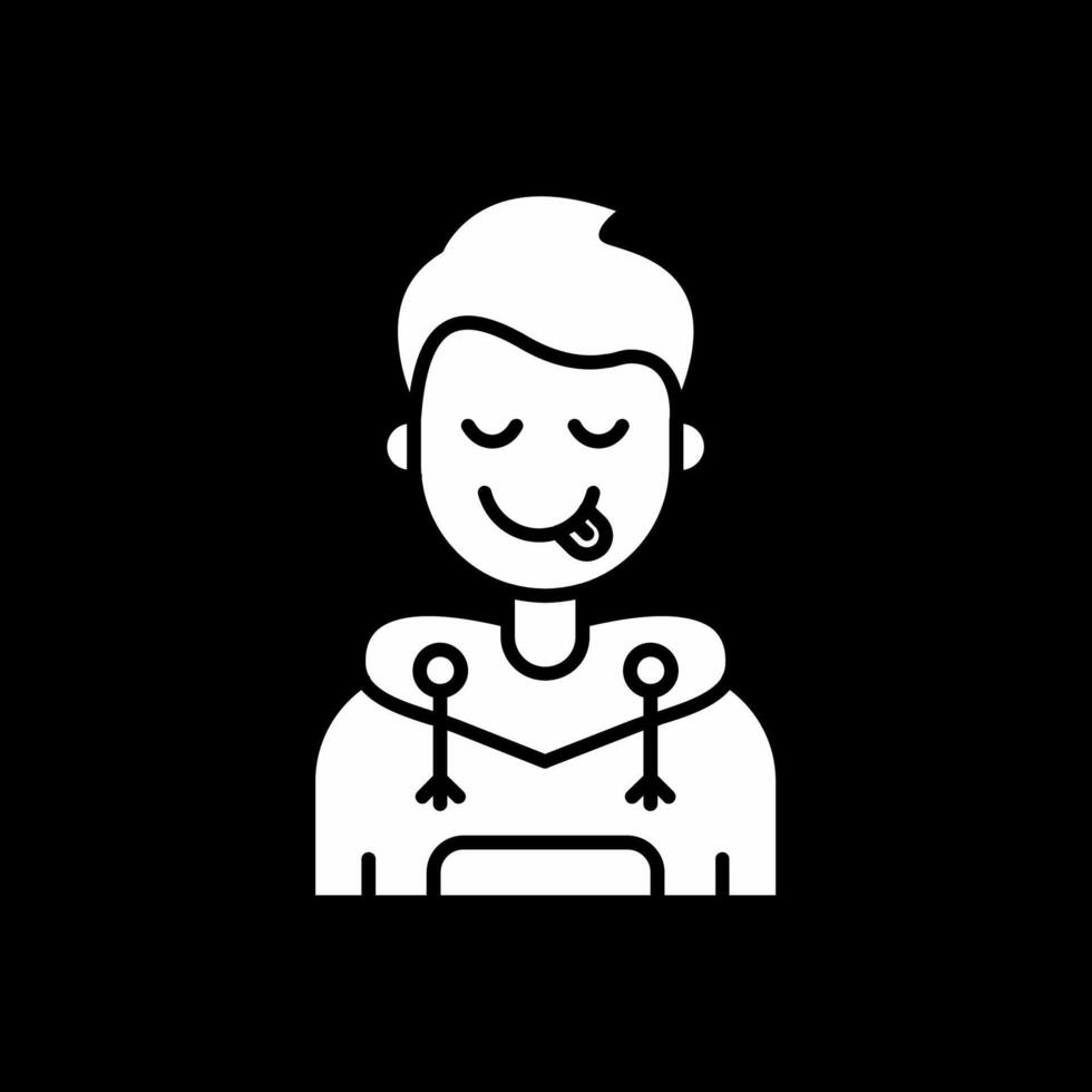 Tongue Glyph Inverted Icon vector