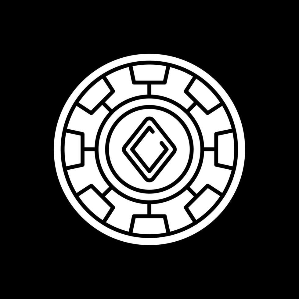 Chip Glyph Inverted Icon vector