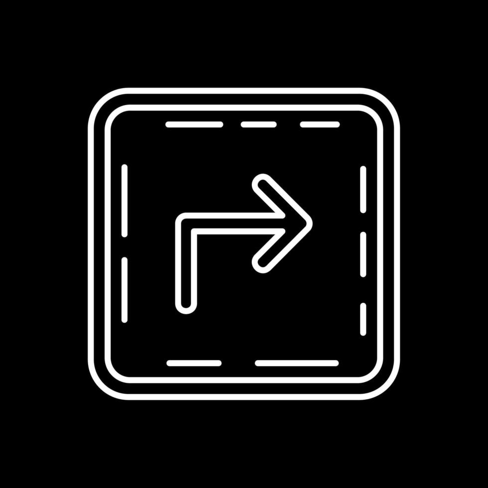 Turn Line Inverted Icon vector