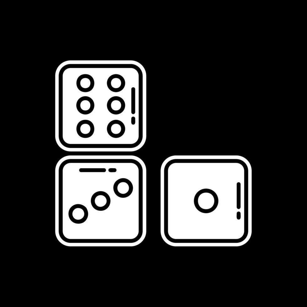 Dices Glyph Inverted Icon vector