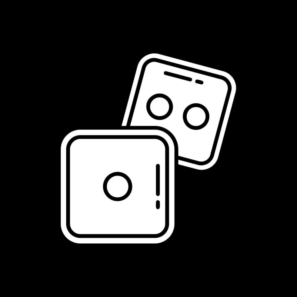 Dice Glyph Inverted Icon vector