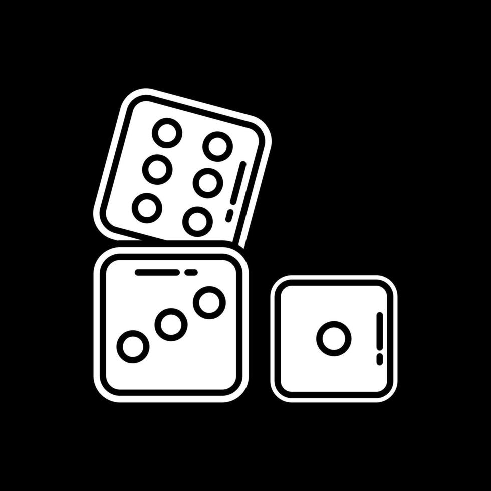 Dices Glyph Inverted Icon vector