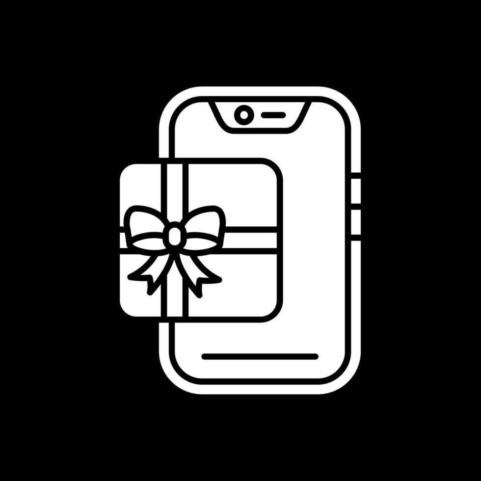 Gift Glyph Inverted Icon vector
