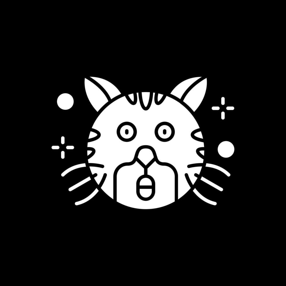 Surprised Glyph Inverted Icon vector