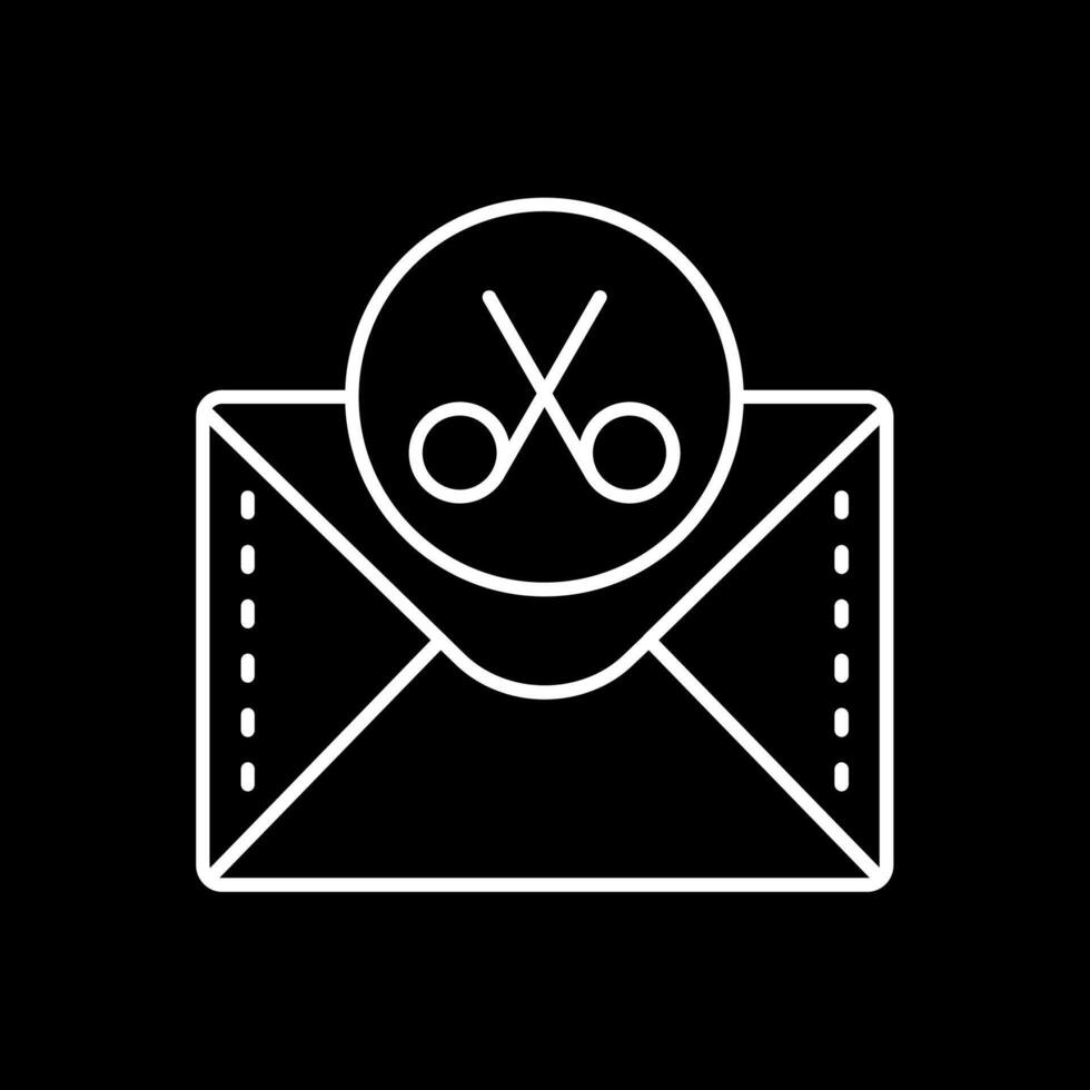 Scissor Line Inverted Icon vector