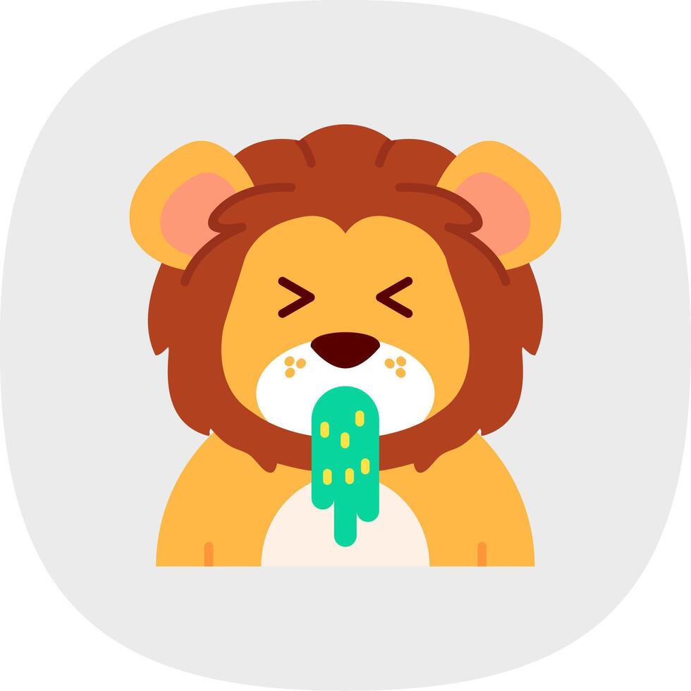 Vomit Flat Curve Icon vector