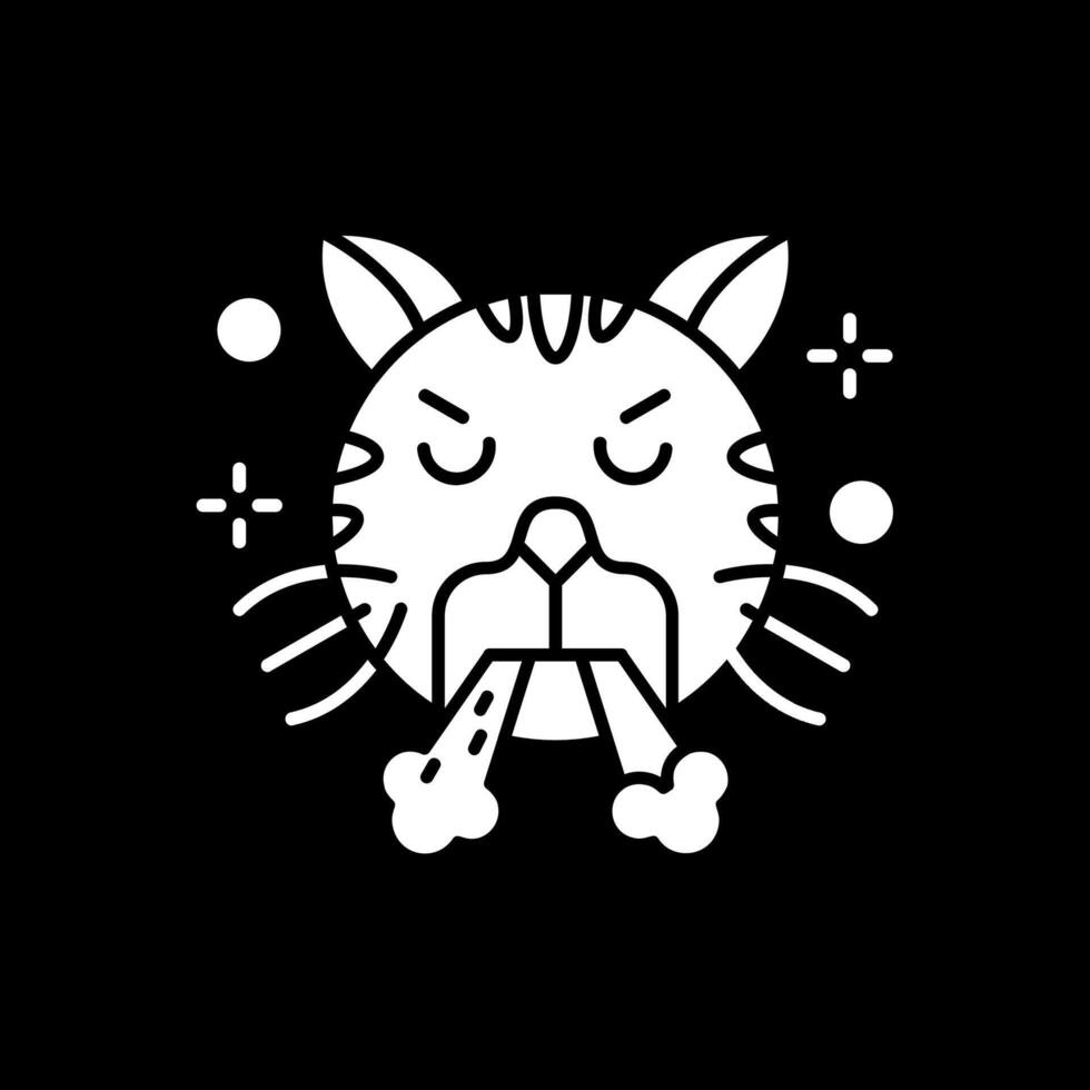 Angry Glyph Inverted Icon vector