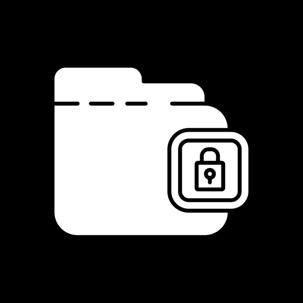 Locked Glyph Inverted Icon vector