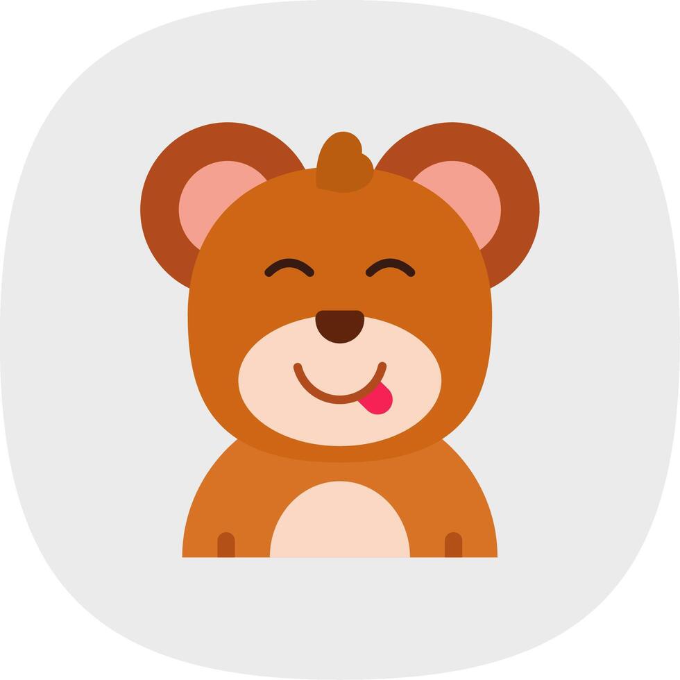 Tongue Flat Curve Icon vector