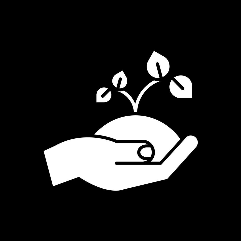 Sprout Glyph Inverted Icon vector