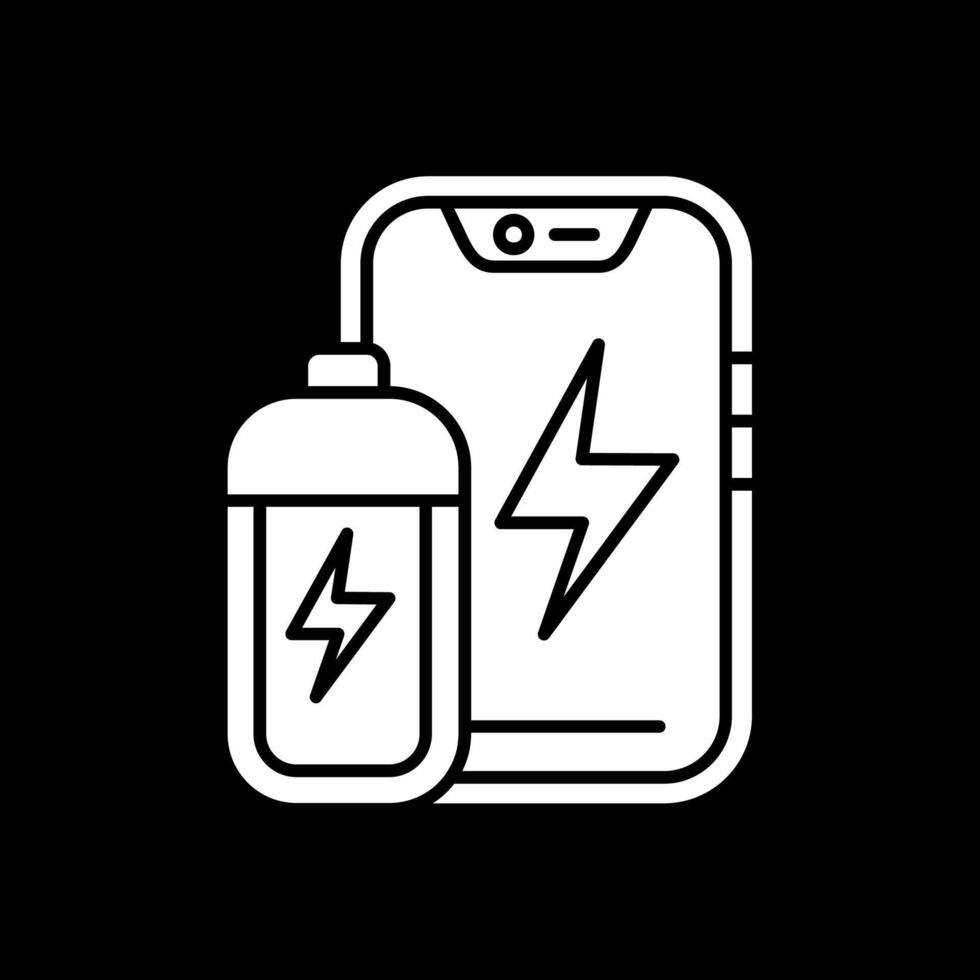 Battery Glyph Inverted Icon vector