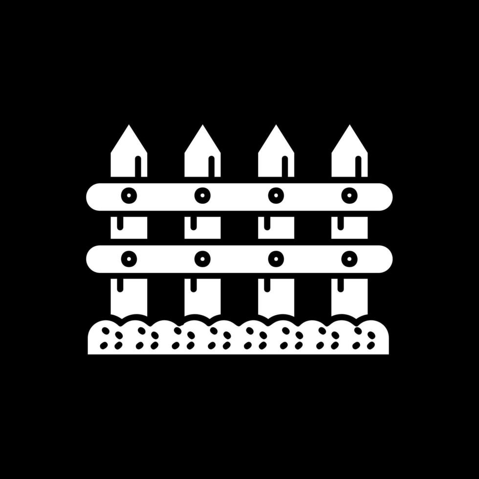 Fence Glyph Inverted Icon vector