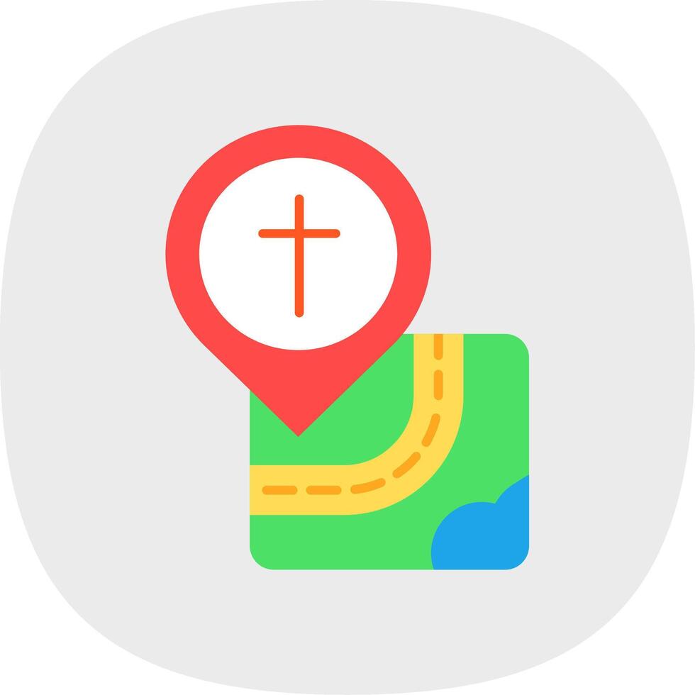 Church Flat Curve Icon vector