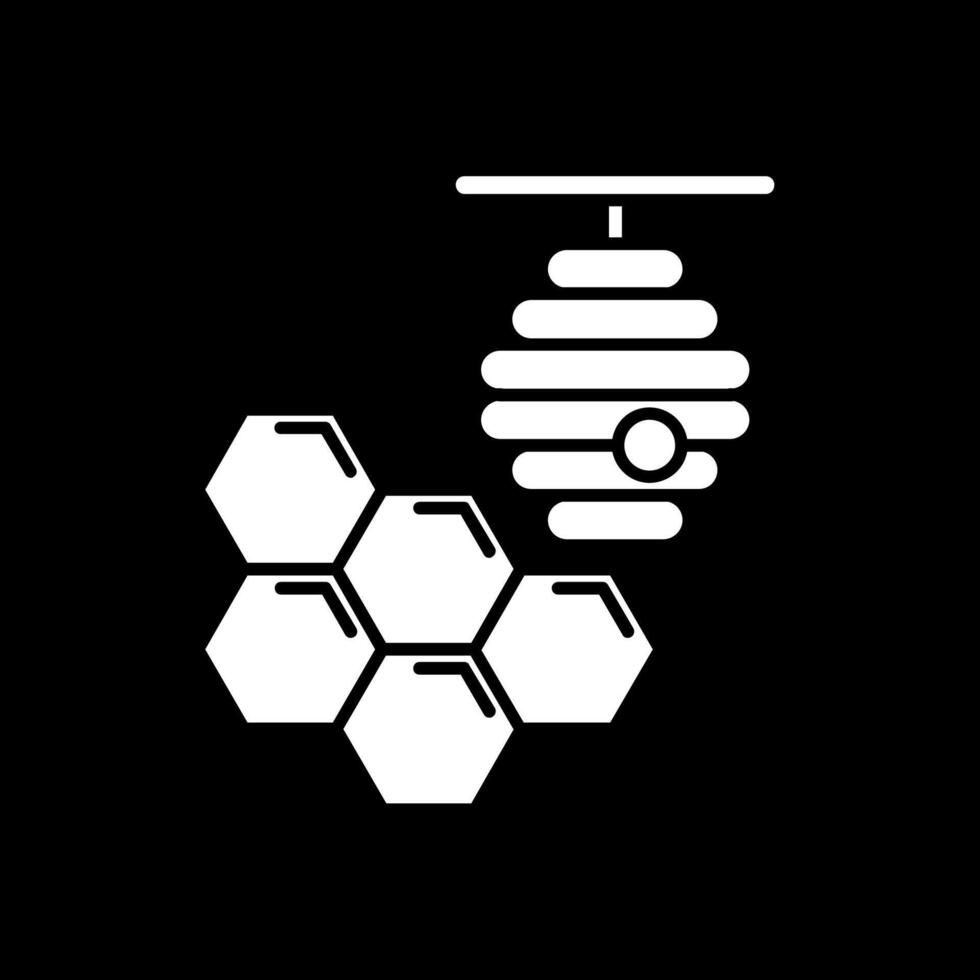 Honeycomb Glyph Inverted Icon vector