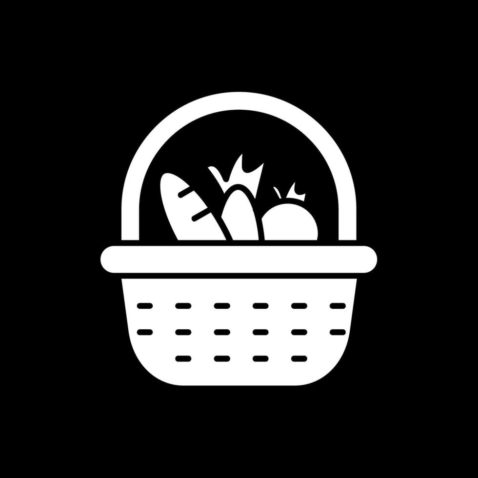 Basket Glyph Inverted Icon vector