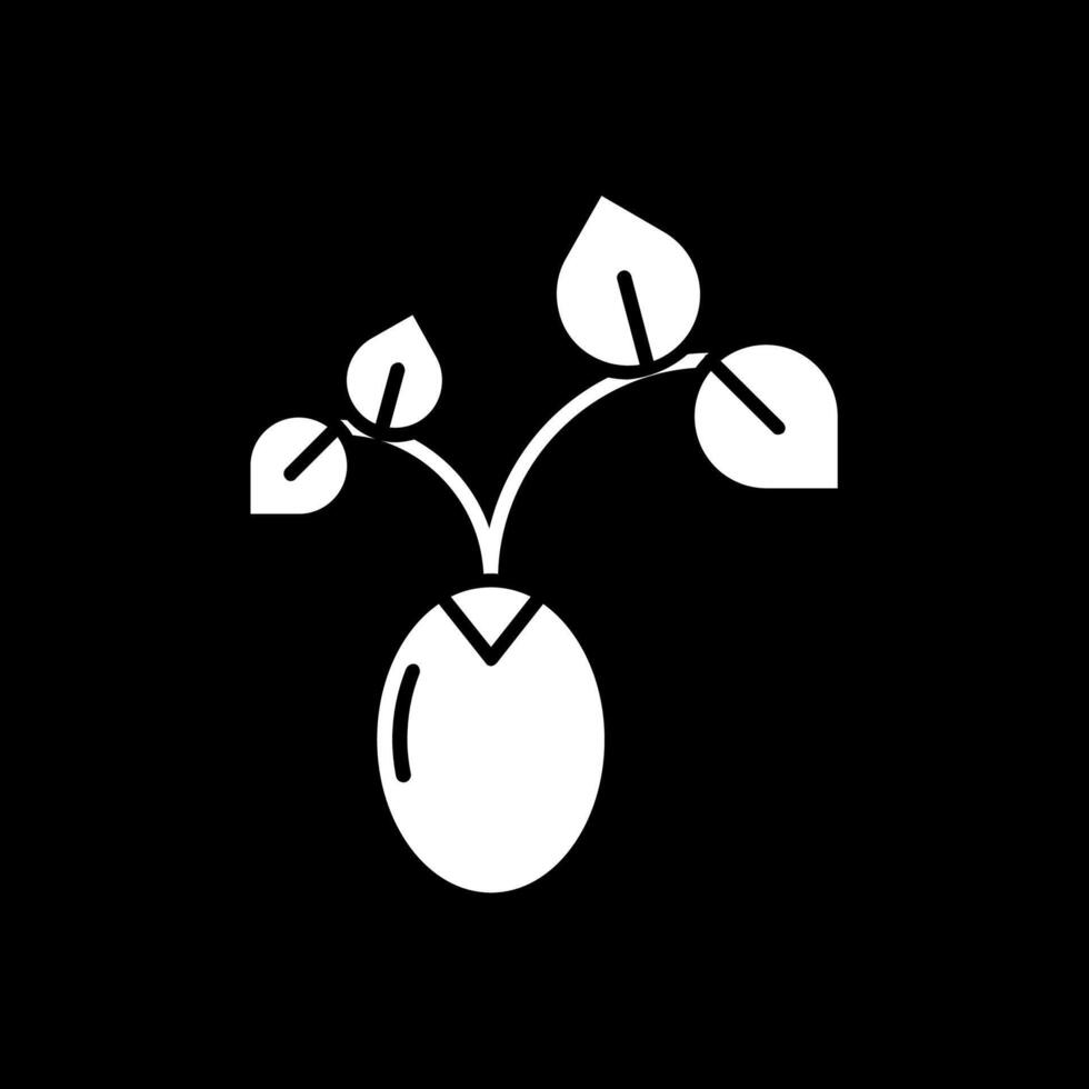 Sprout Glyph Inverted Icon vector