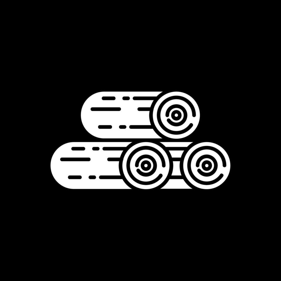 Wood Glyph Inverted Icon vector