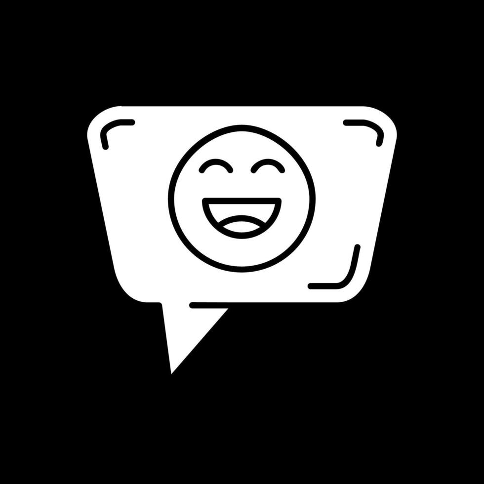 Happy Glyph Inverted Icon vector