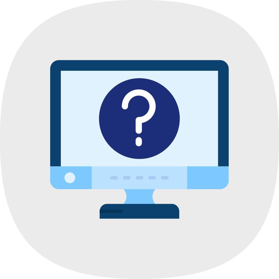 Question Flat Curve Icon vector