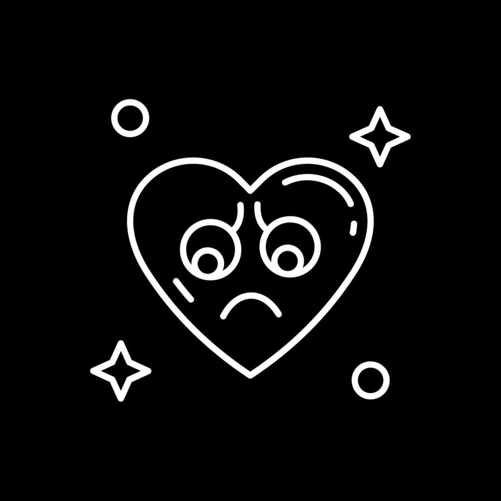 Sad Line Inverted Icon vector