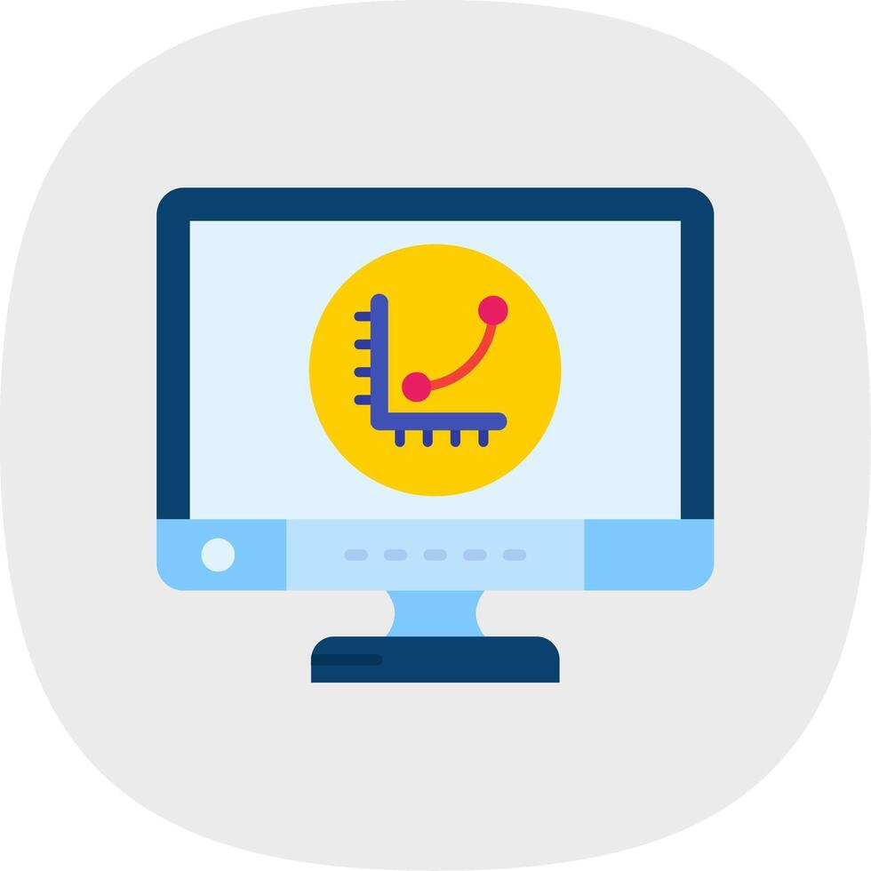 Graph Flat Curve Icon vector