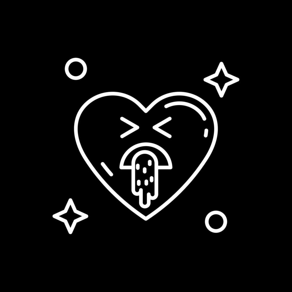 Vomit Line Inverted Icon vector