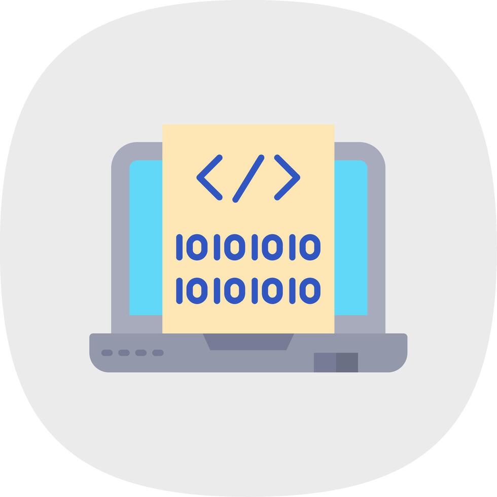 Code Flat Curve Icon vector