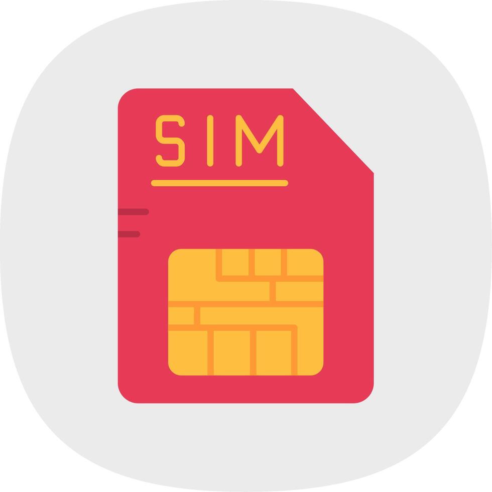 Sim Flat Curve Icon vector