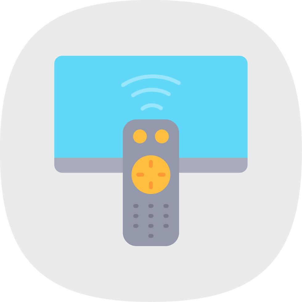 Remote Flat Curve Icon vector
