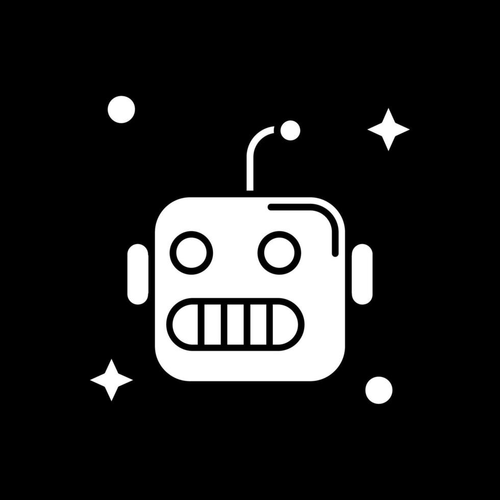 Robot Glyph Inverted Icon vector