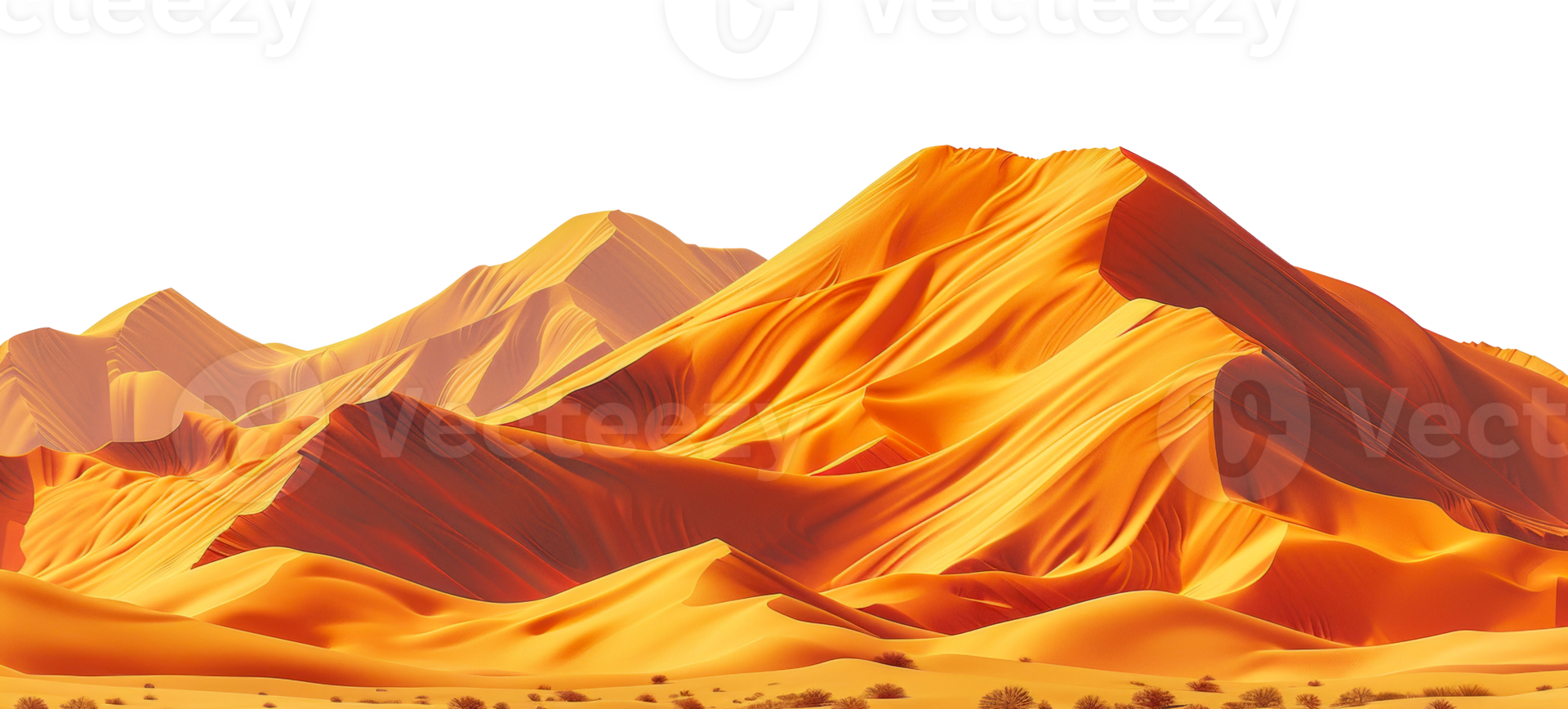 AI generated Textured sand dunes with intricate patterns on transparent background - stock png. png