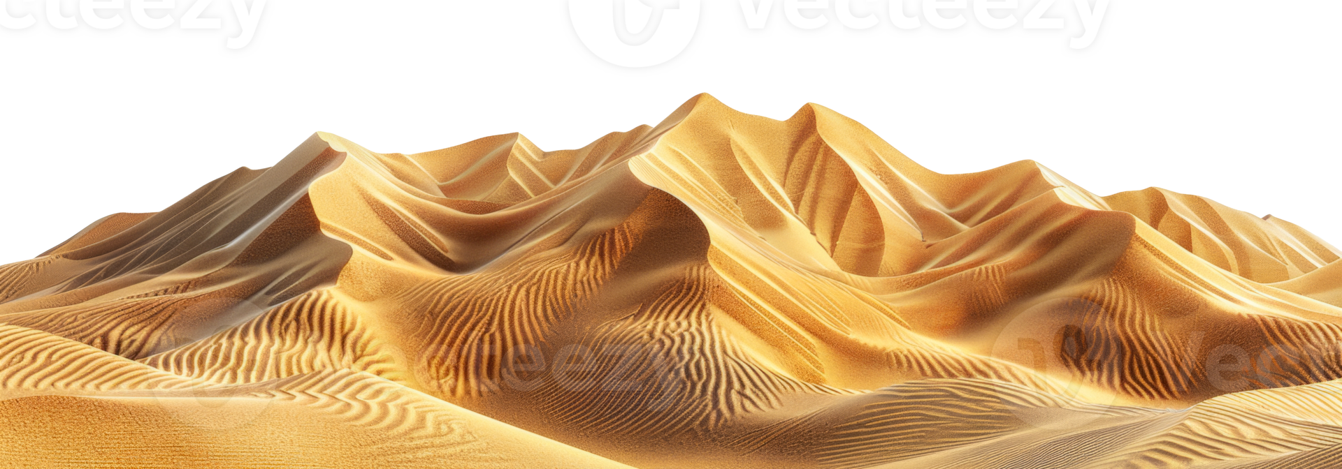 AI generated Textured sand dunes with intricate patterns on transparent background - stock png. png