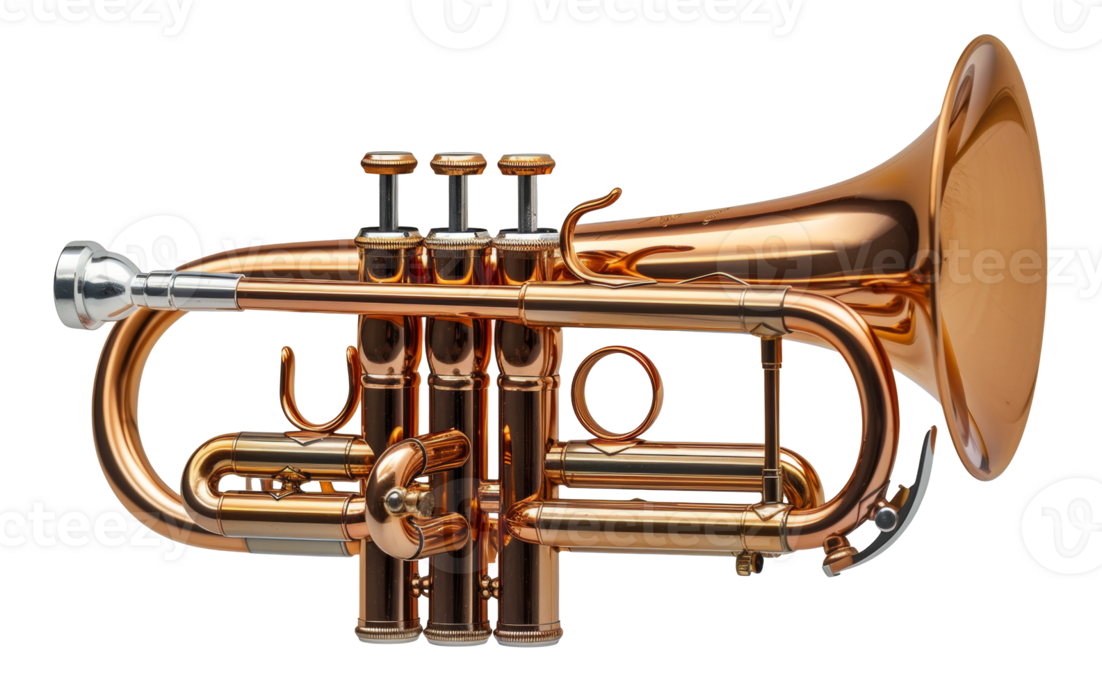 ai généré brillant laiton trompette sur transparent Contexte - Stock png. png