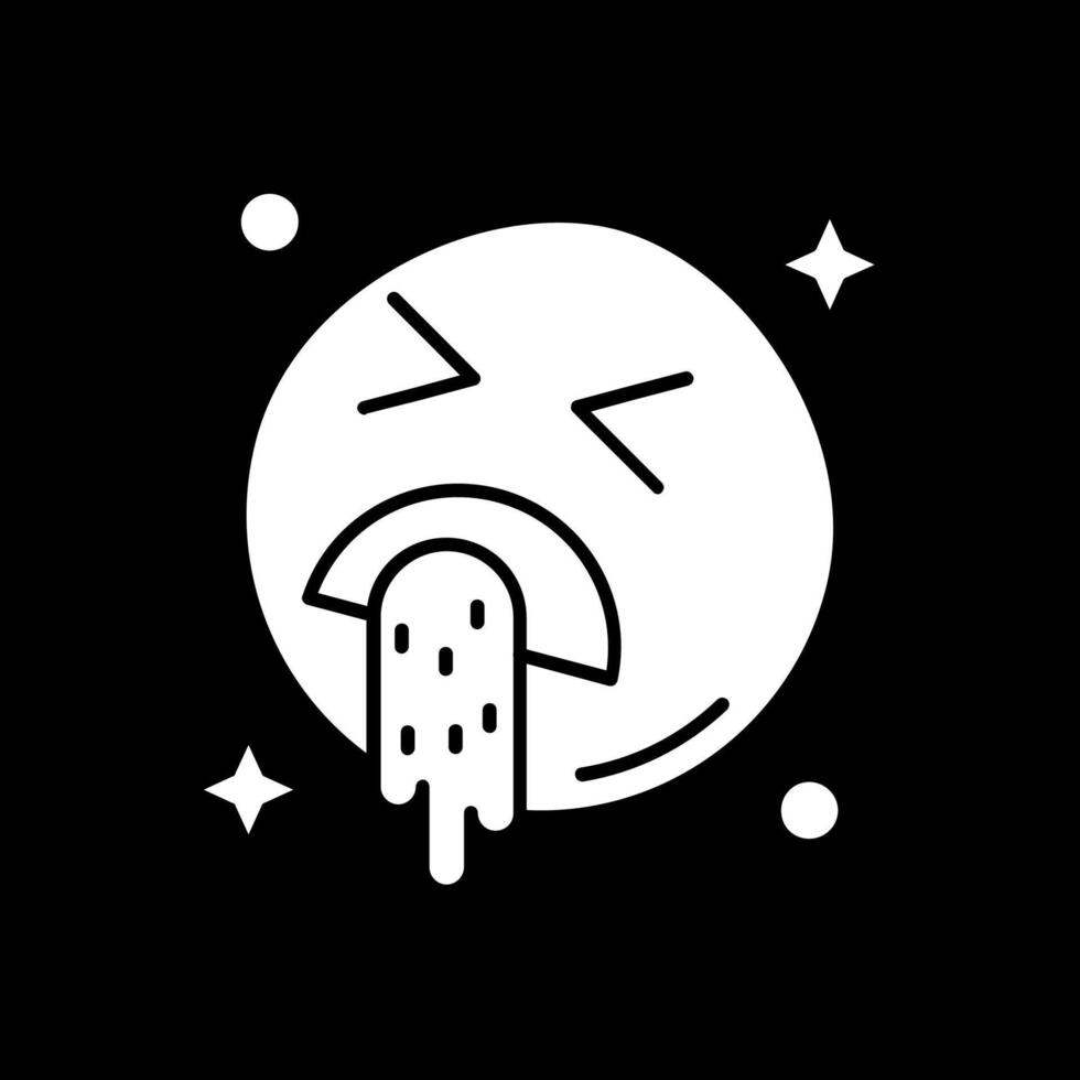 Vomit Glyph Inverted Icon vector