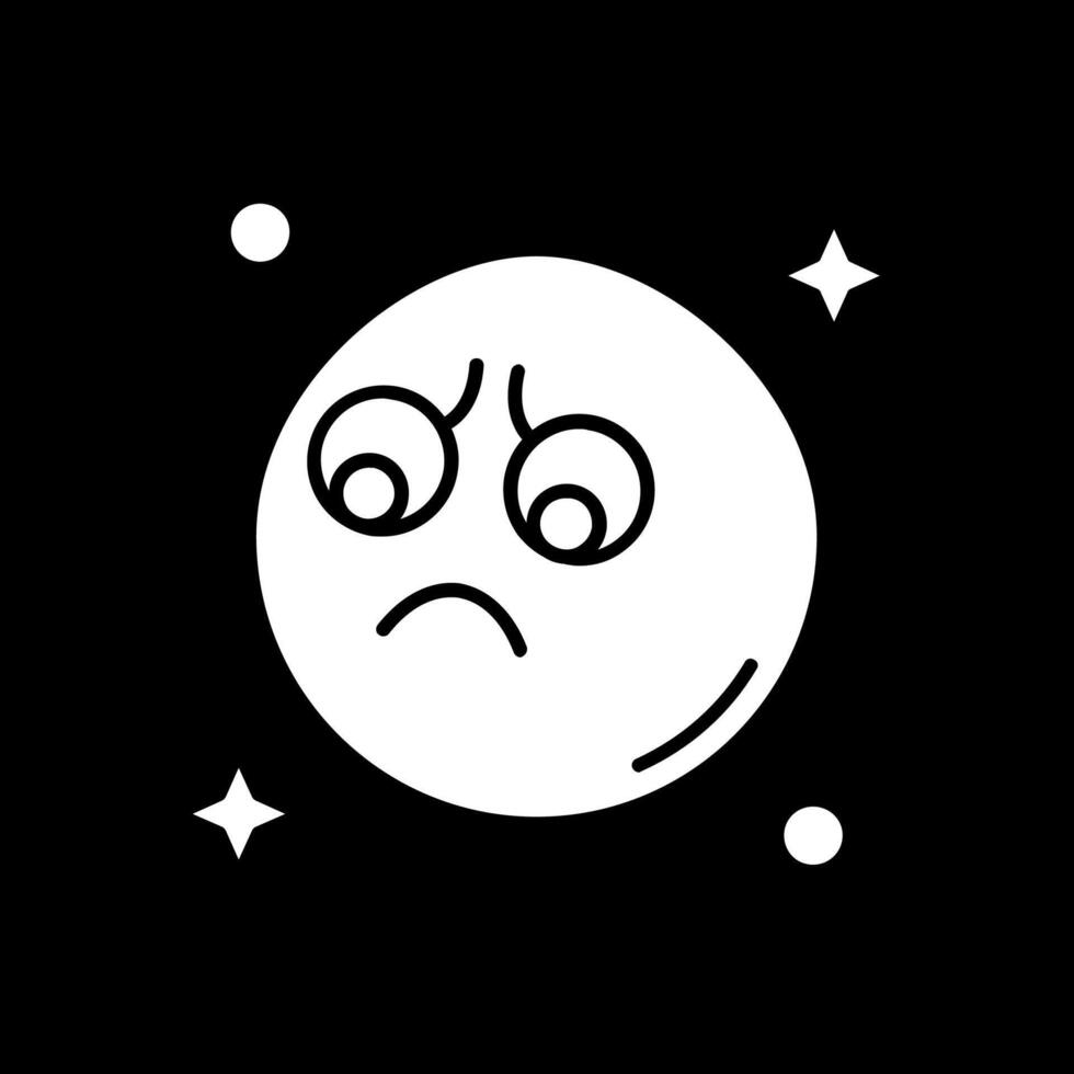 Sad Glyph Inverted Icon vector