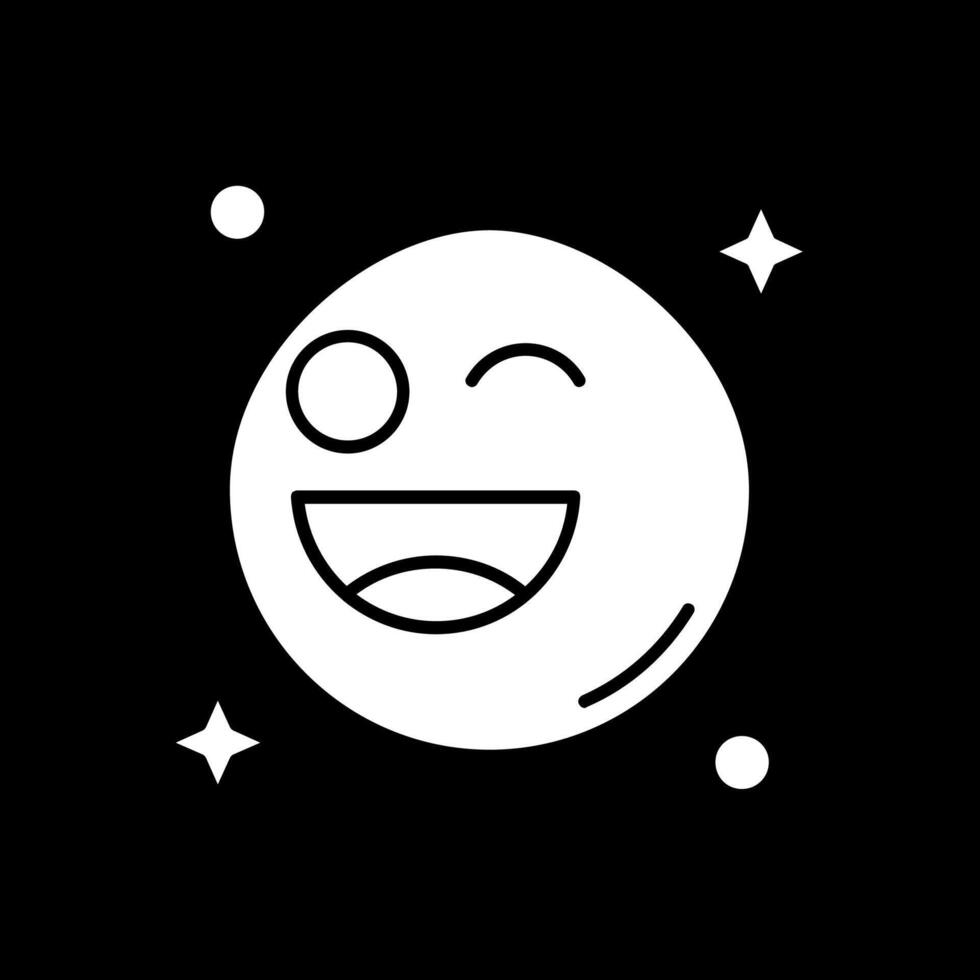 Wink Glyph Inverted Icon vector