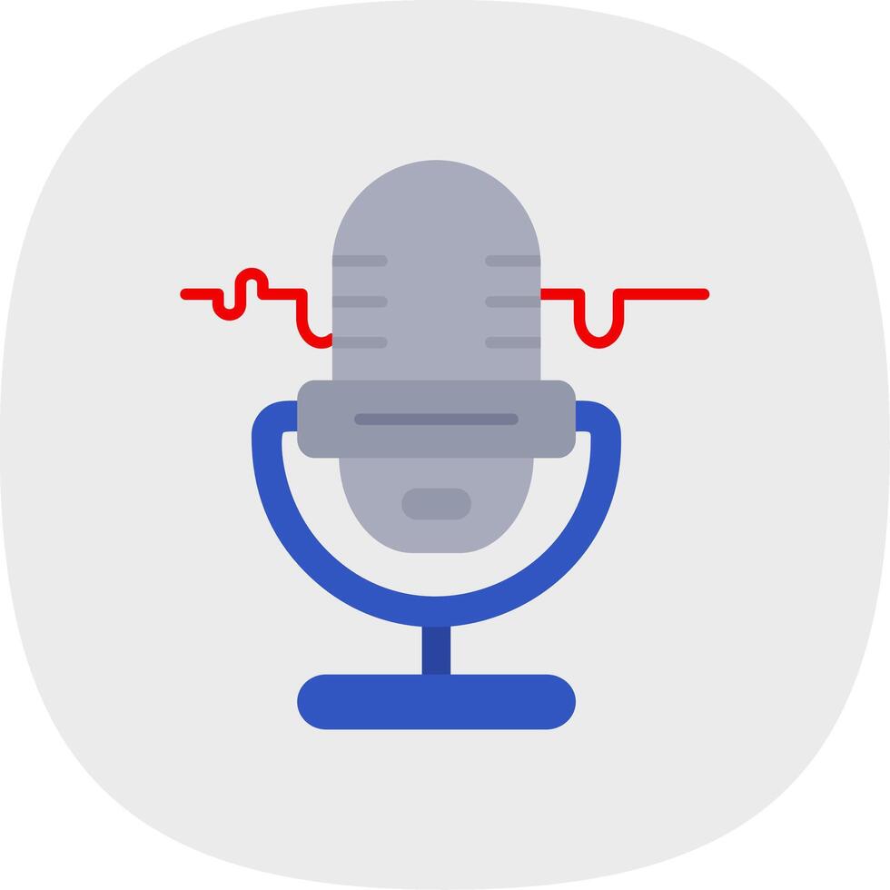 Microphone Flat Curve Icon vector