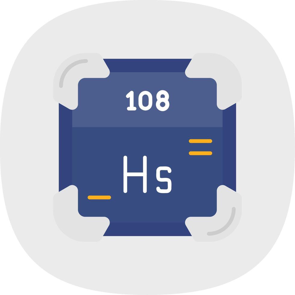 Hassium Flat Curve Icon vector