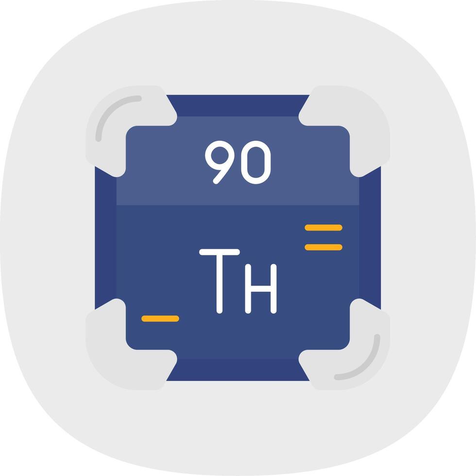 Thorium Flat Curve Icon vector